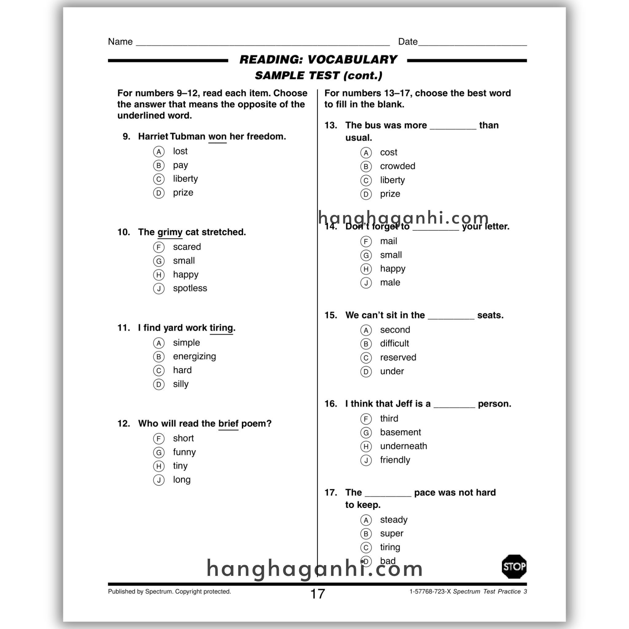 Sách Spectrum Test Practice Workbook Grade 3 ĐEN TRẮNG_thumbnail_8