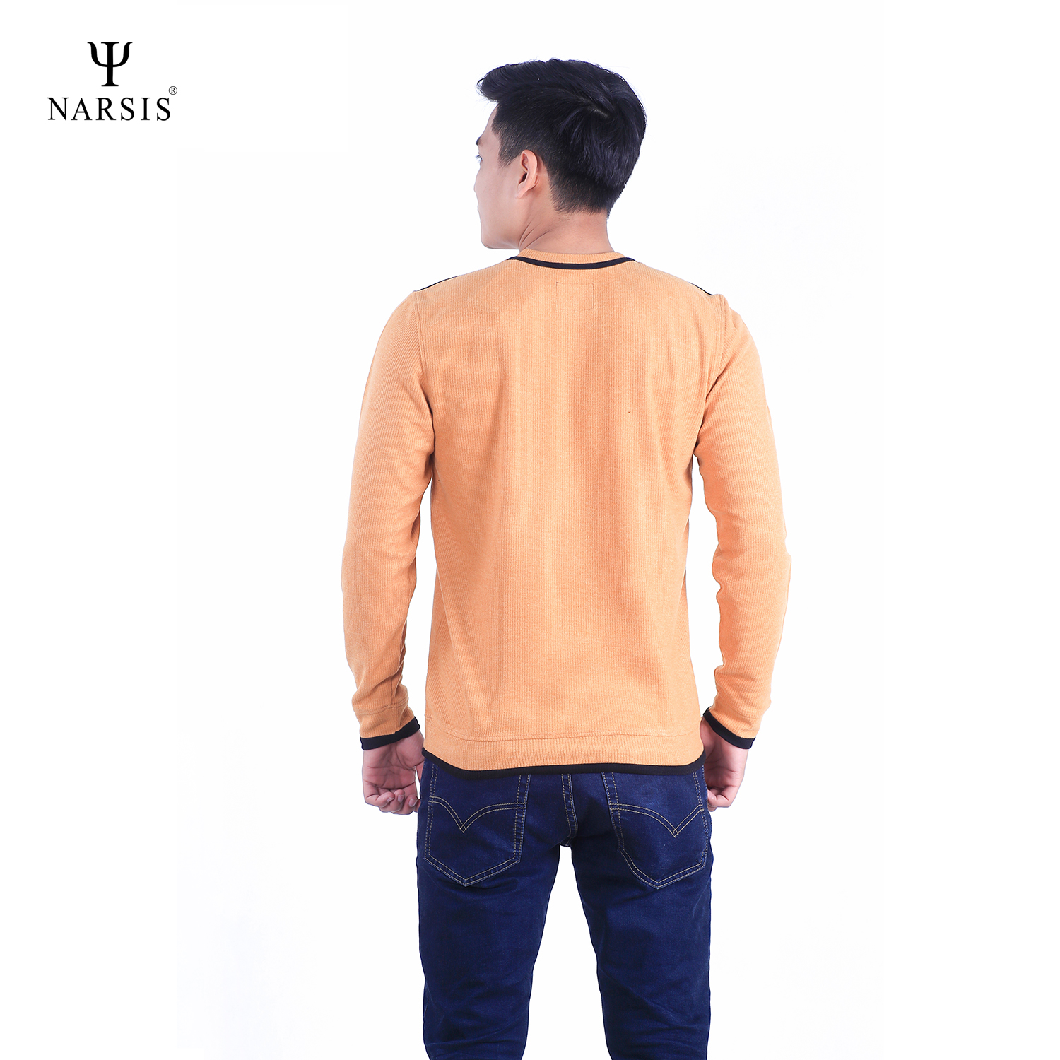 ÁO NAM THU ĐÔNG D7083 NARSIS VẢI LEN COTTON ẤM ÁP, THOÁNG MÁT, GIỮ ẤM TỐT, MỀM MẠI_thumbnail_1