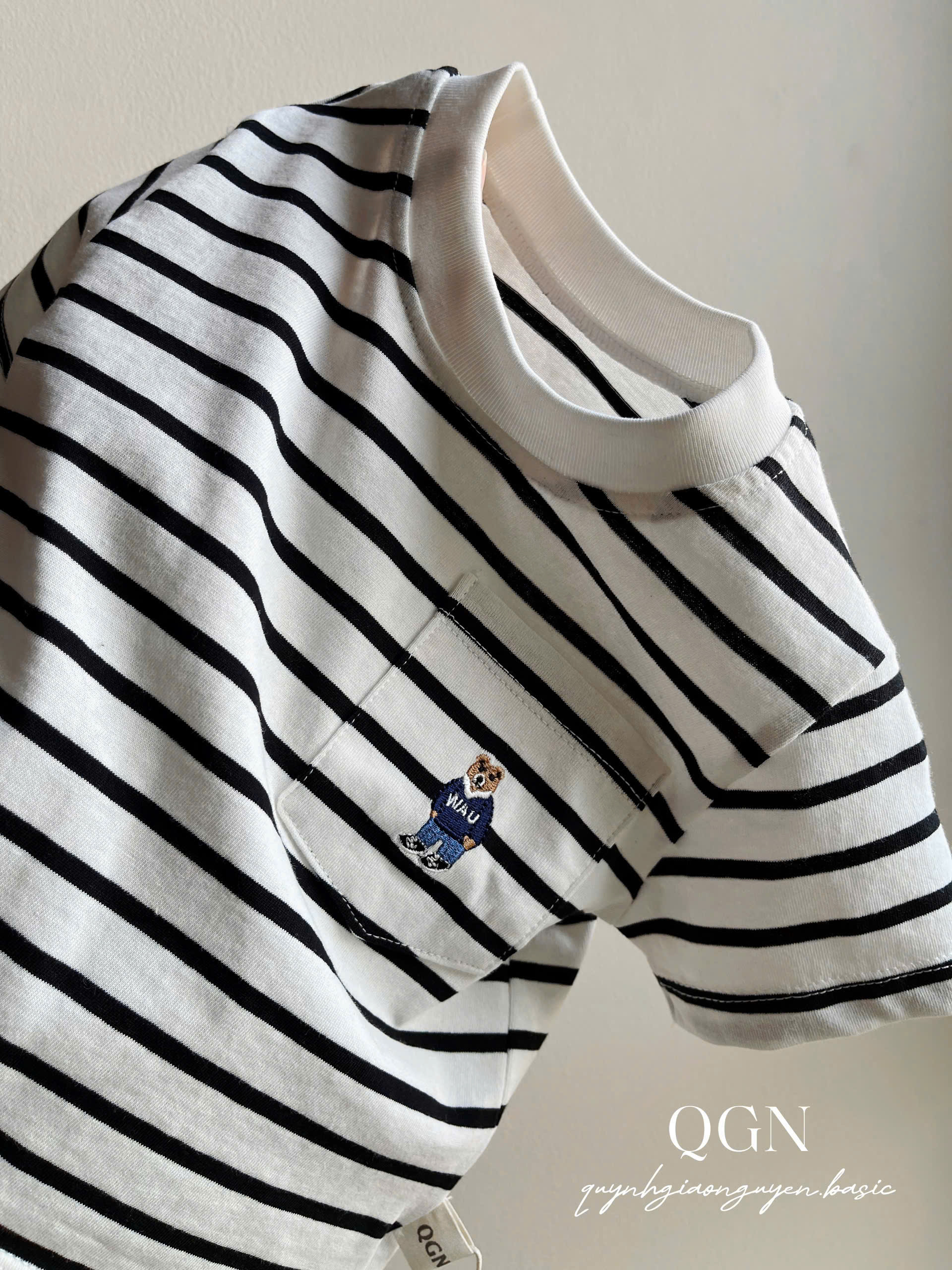 Set áo gấu sọc + quần short bé_thumbnail_5