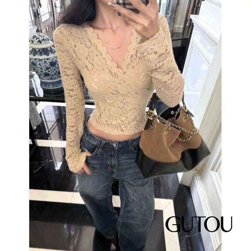 [ GUTOU ] Áo Ren Hoa Cổ V Elise Floral_thumbnail_8