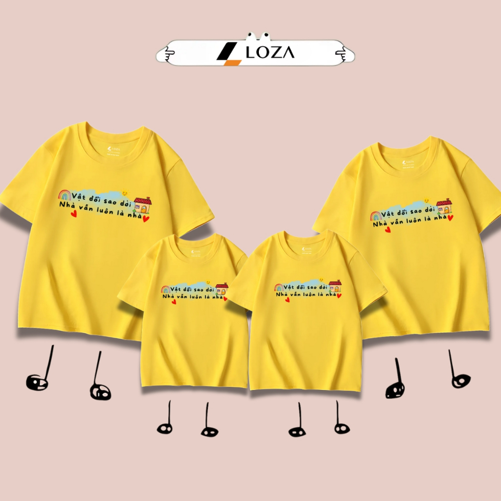 Áo phông gia đình LOZA KIDS  vật đổi sao dời nhà vẫn luôn là nhà 2025 - Áo đồng phục gia đình du lịch biển – Mã GĐ3144_thumbnail_1