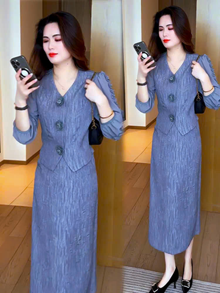 17190-Set áo tay lở kèm chân  váy suông xám  ghi (thun xốp nhật, voan)_thumbnail_2