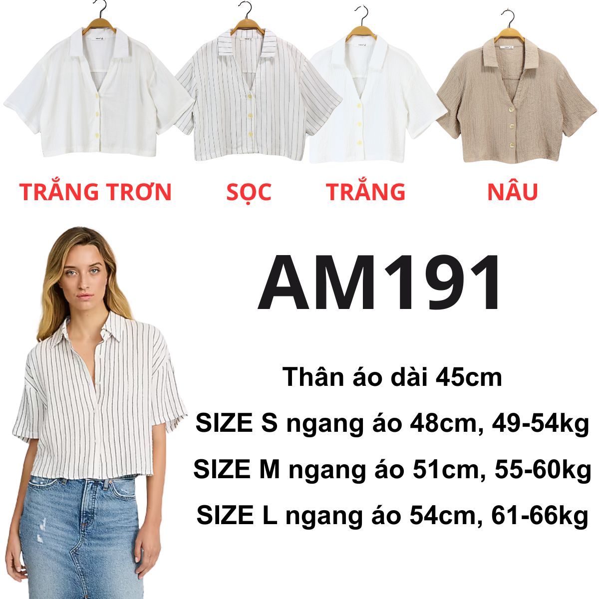 AM191 - Áo sơ mi crop