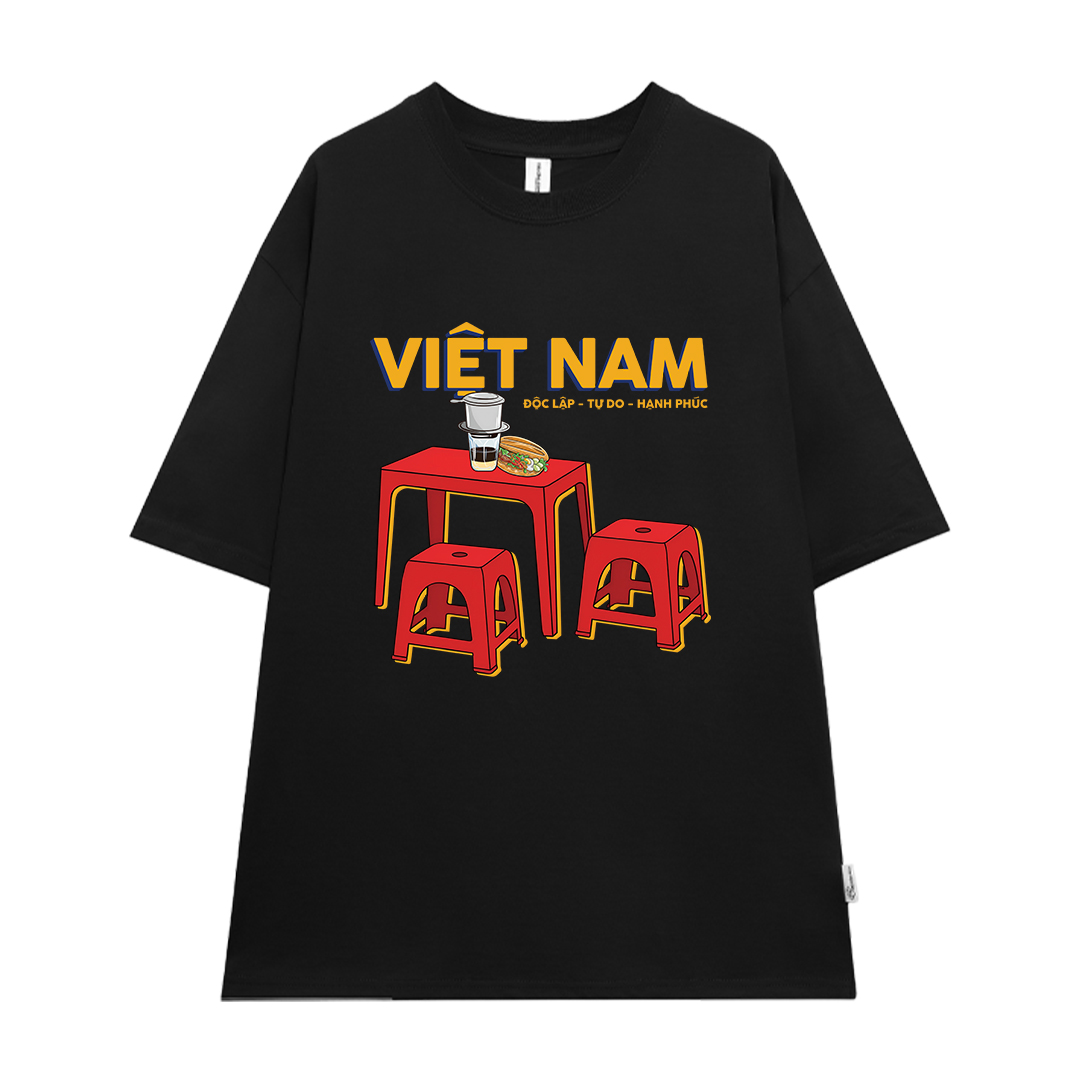 Áo thun nữ form rộng Việt Nam tôi yêu 2130 Miucho cổ tròn vải cotton 4c 220gsm thoáng mát in mix_thumbnail_6