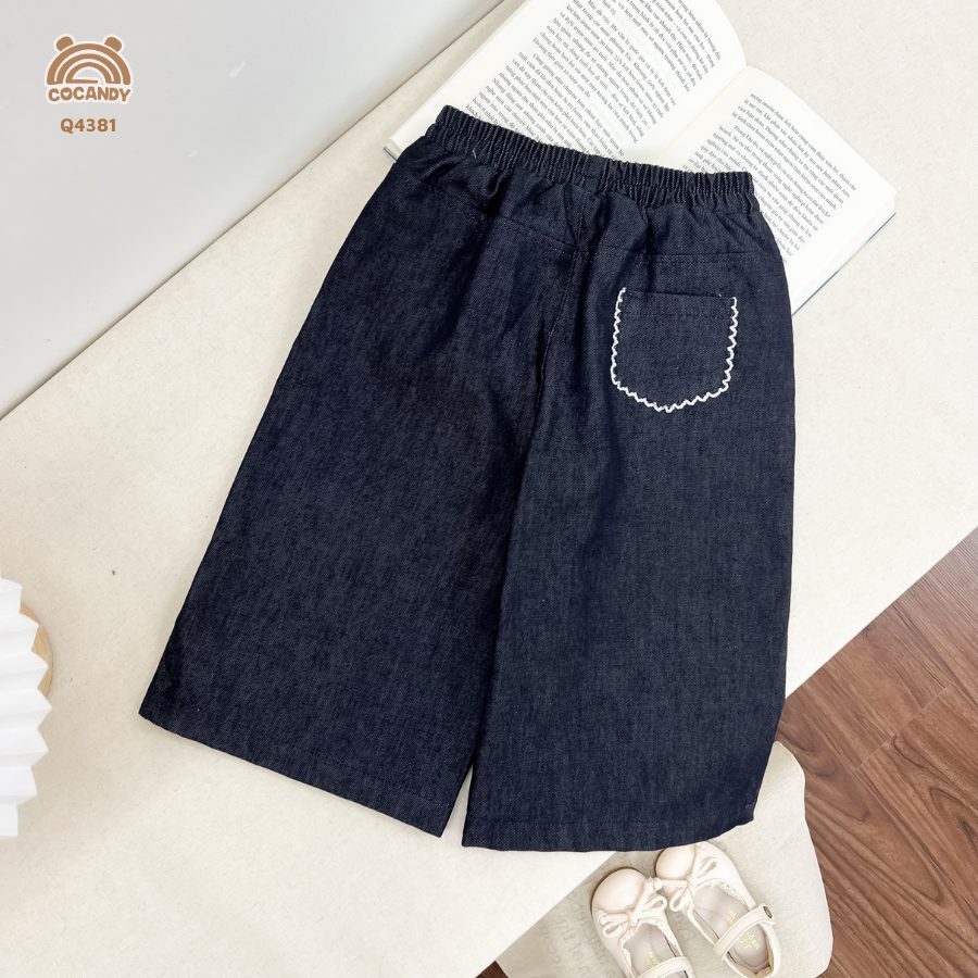 Quần dài XANH denim phối 2 nơ viền túi_thumbnail_1