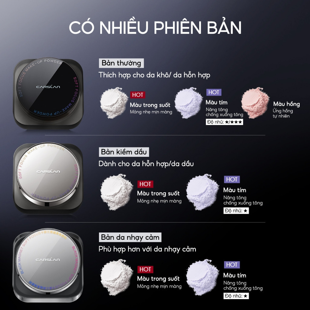 [CARSLAN] Phấn phủ bột Carslan Soft Focus Makeup Powder 8g