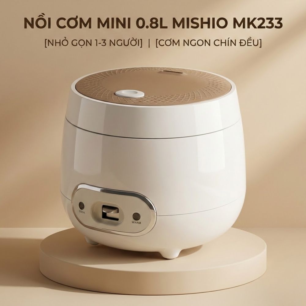 Nồi cơm điện 0.8L Mishio MK233