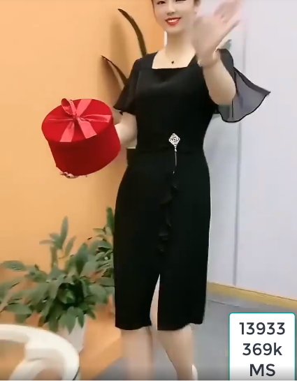 13933-Đầm body xẻ tà phối tay voan cánh tiên (màu đen, thun nhật, voan)FREESHIP_thumbnail_2