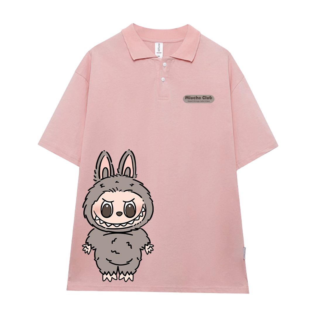 Áo polo labubu form rộng PLD1469 Miucho tay ngắn vải cotton co giản cổ trụ in basic_thumbnail_9