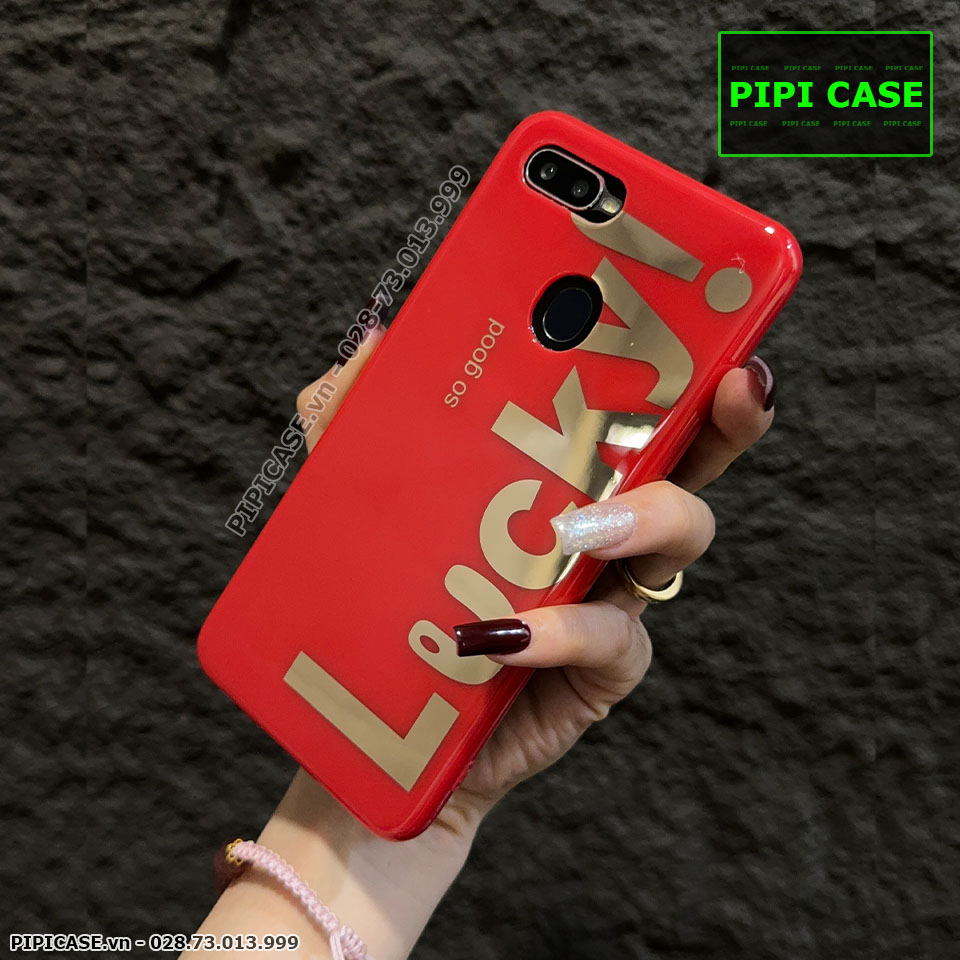 Ốp Lưng Oppo F9 - Lucky - Đỏ