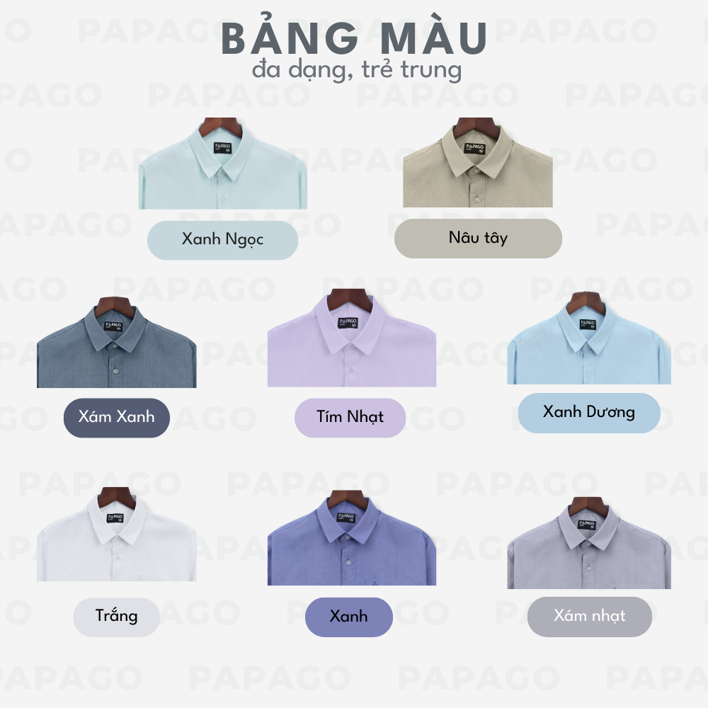 Áo sơ mi PAPAGO nam Trung niên vải samrai tay ngắn lai ngang - P25SNTT001_thumbnail_4