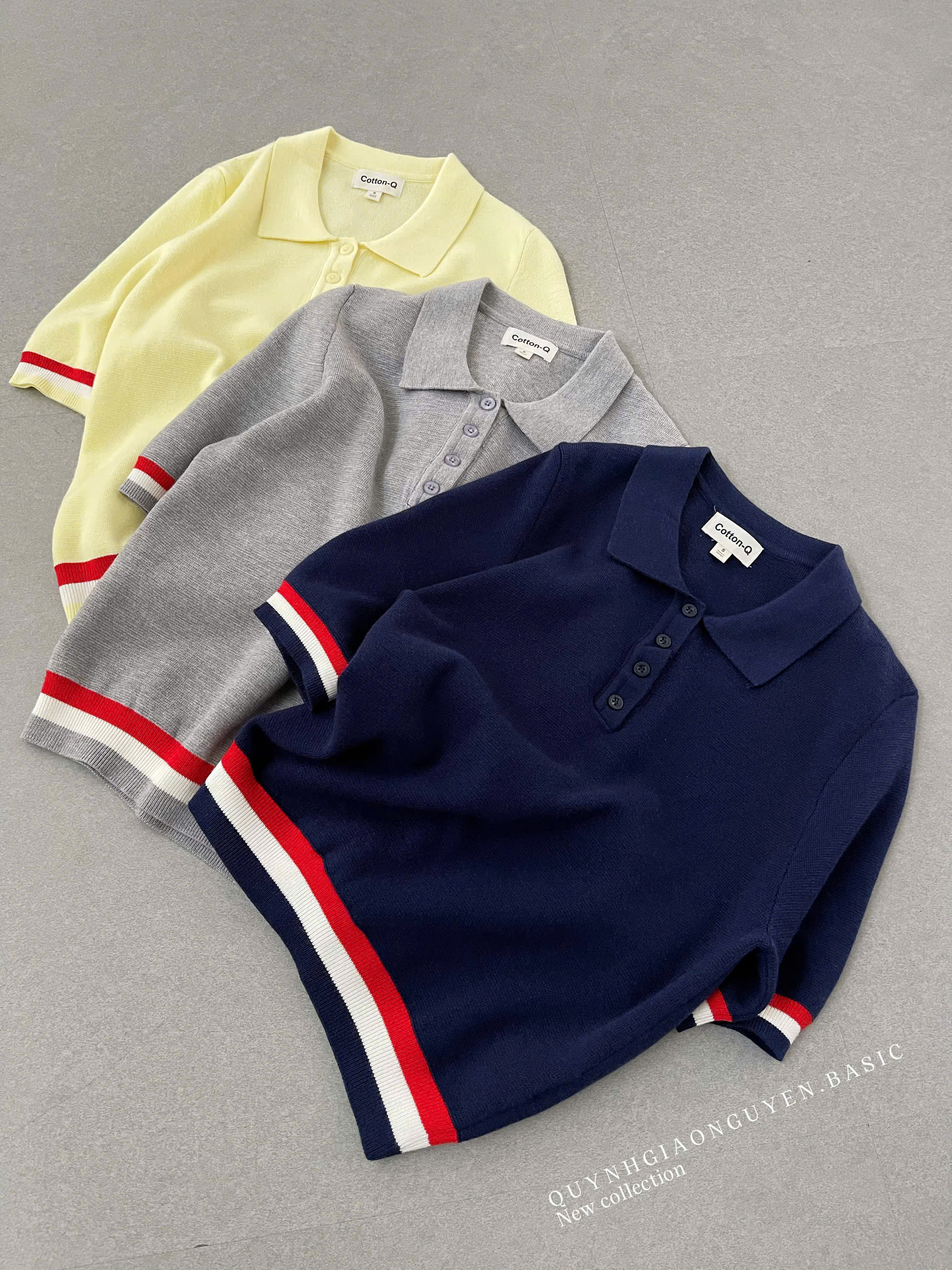 Áo dệt phối viền Cotton - Q ( XANH ĐEN )_thumbnail_0