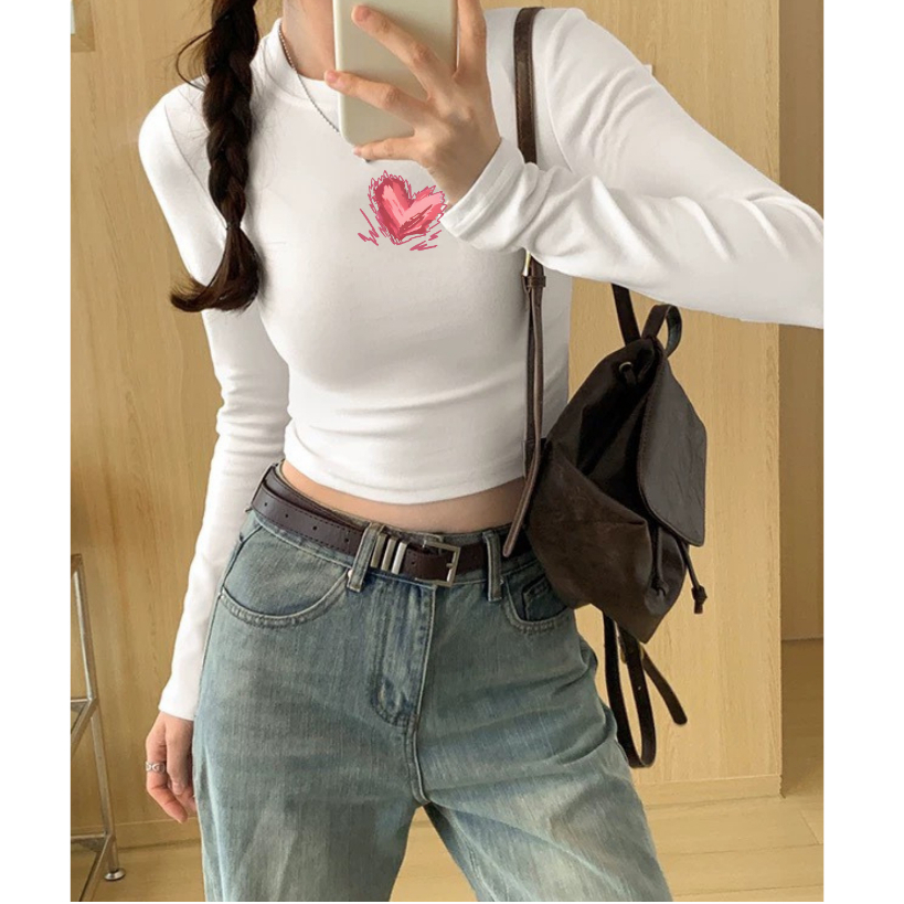 Áo croptop tay dài nữ màu đen/ trắng in hình nhiều mẫu - Áo thun dài tay Loza - G0198_thumbnail_6