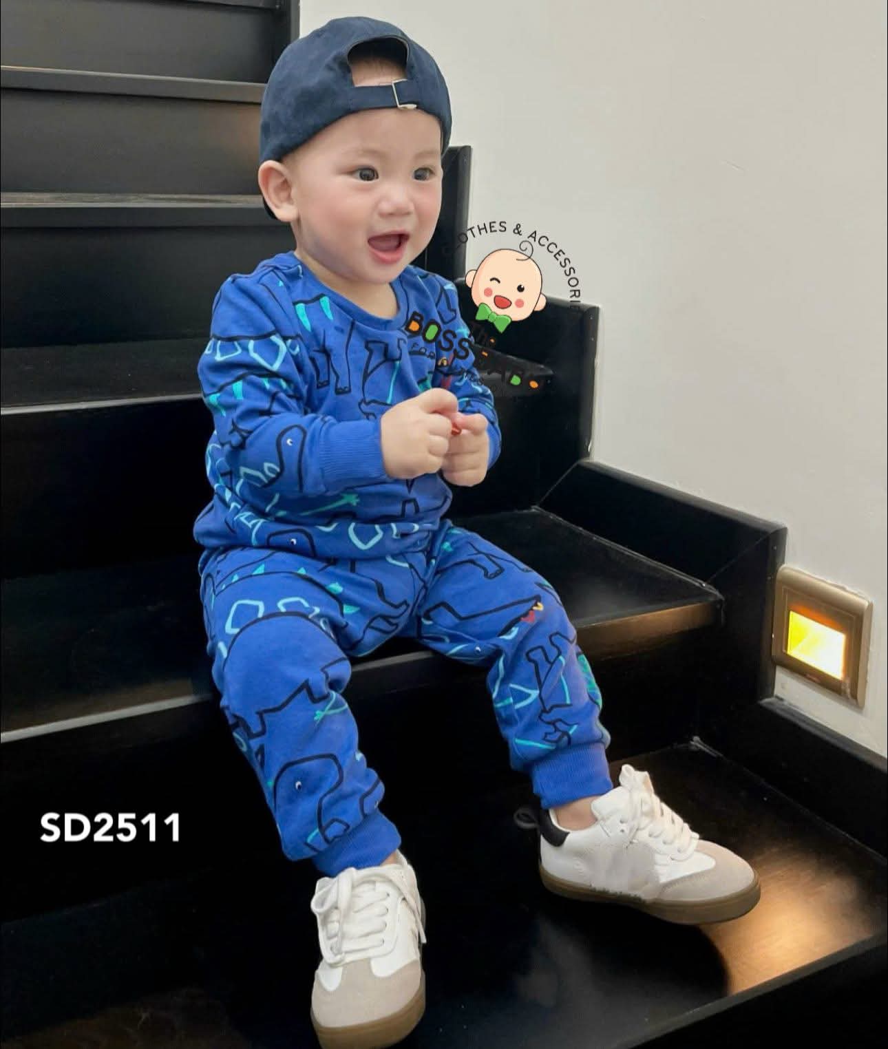 Set bộ cotton xanh hoạ tiết khủng long_thumbnail_3