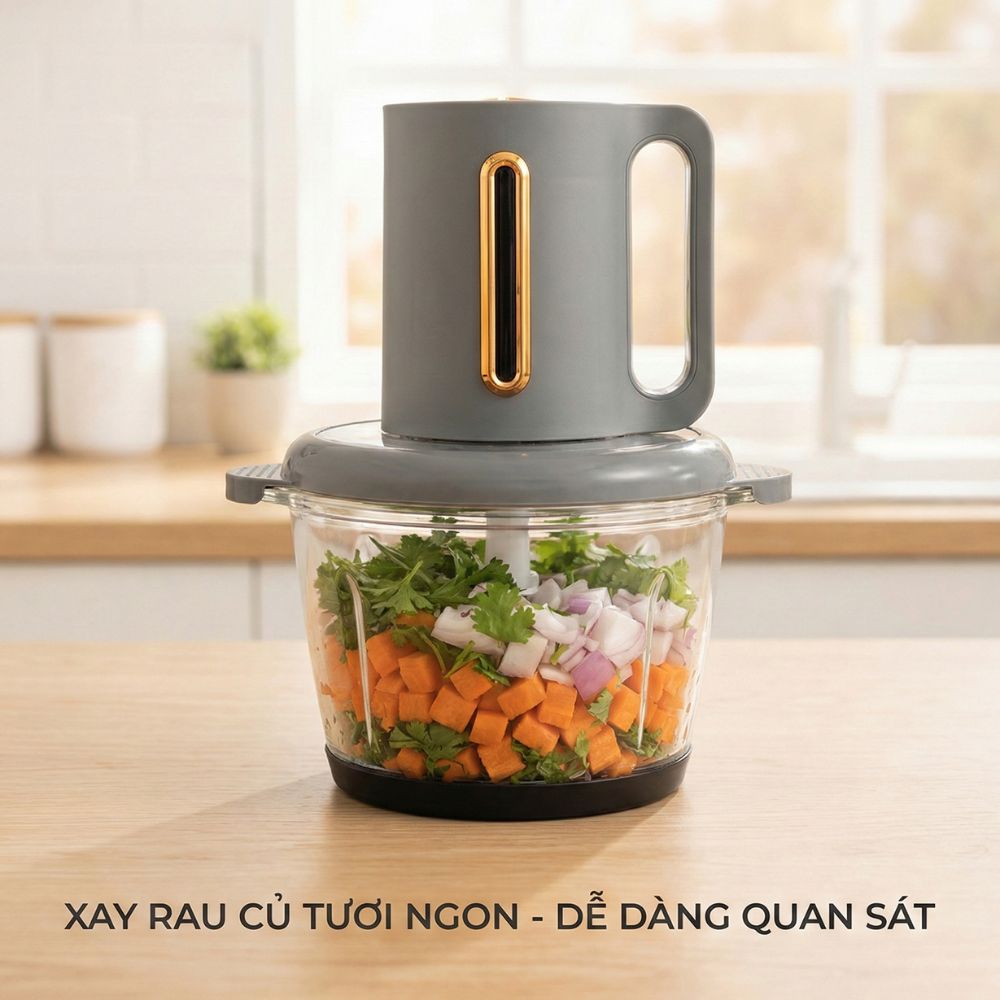 Máy xay thịt cối thủy tinh 2L tặng kèm cối inox Mishio MK444_thumbnail_3