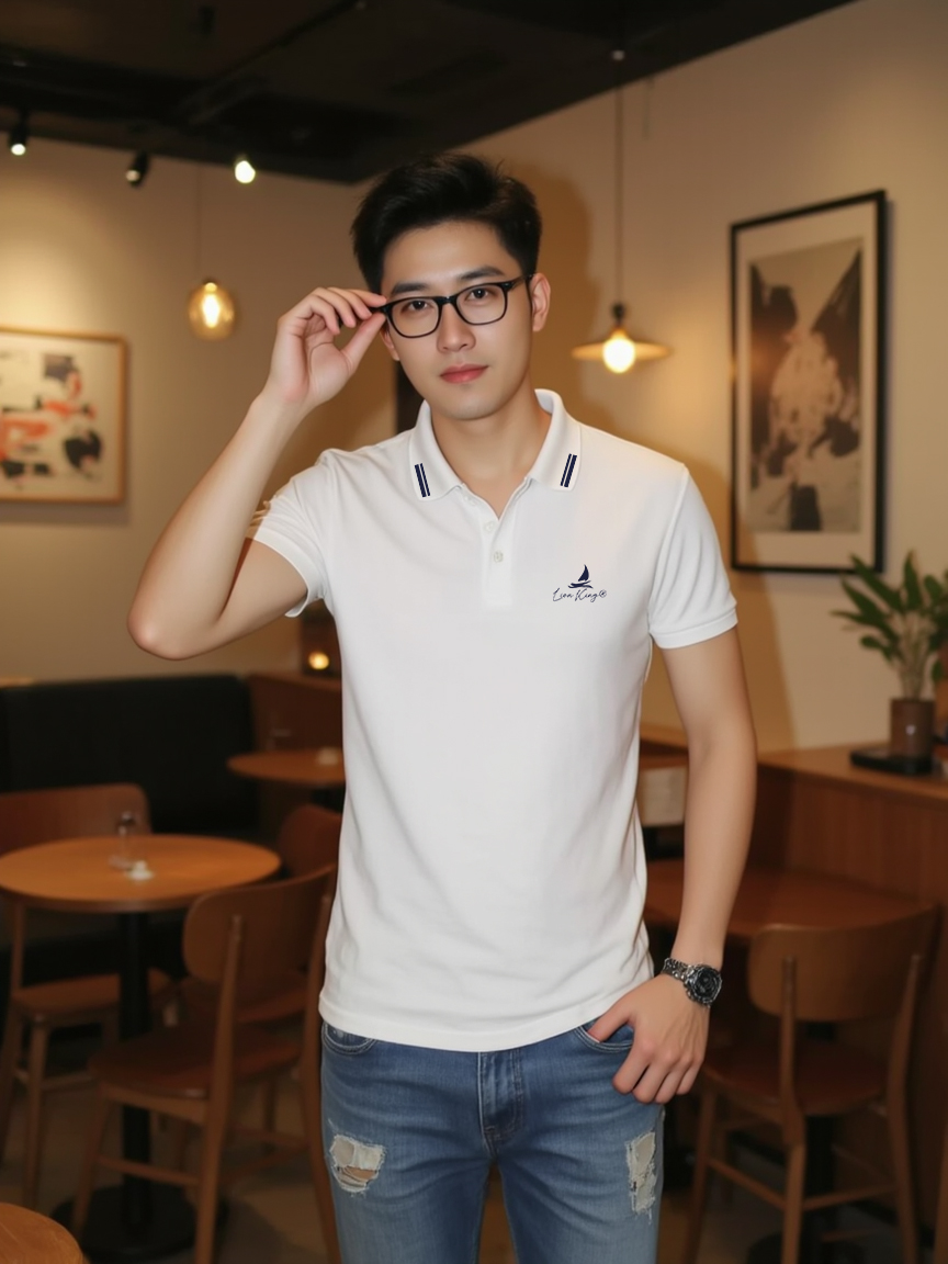 Áo polo nam form vừa 1939 Lion King vải cá sấu đứng form thoáng mát in basic_thumbnail_3