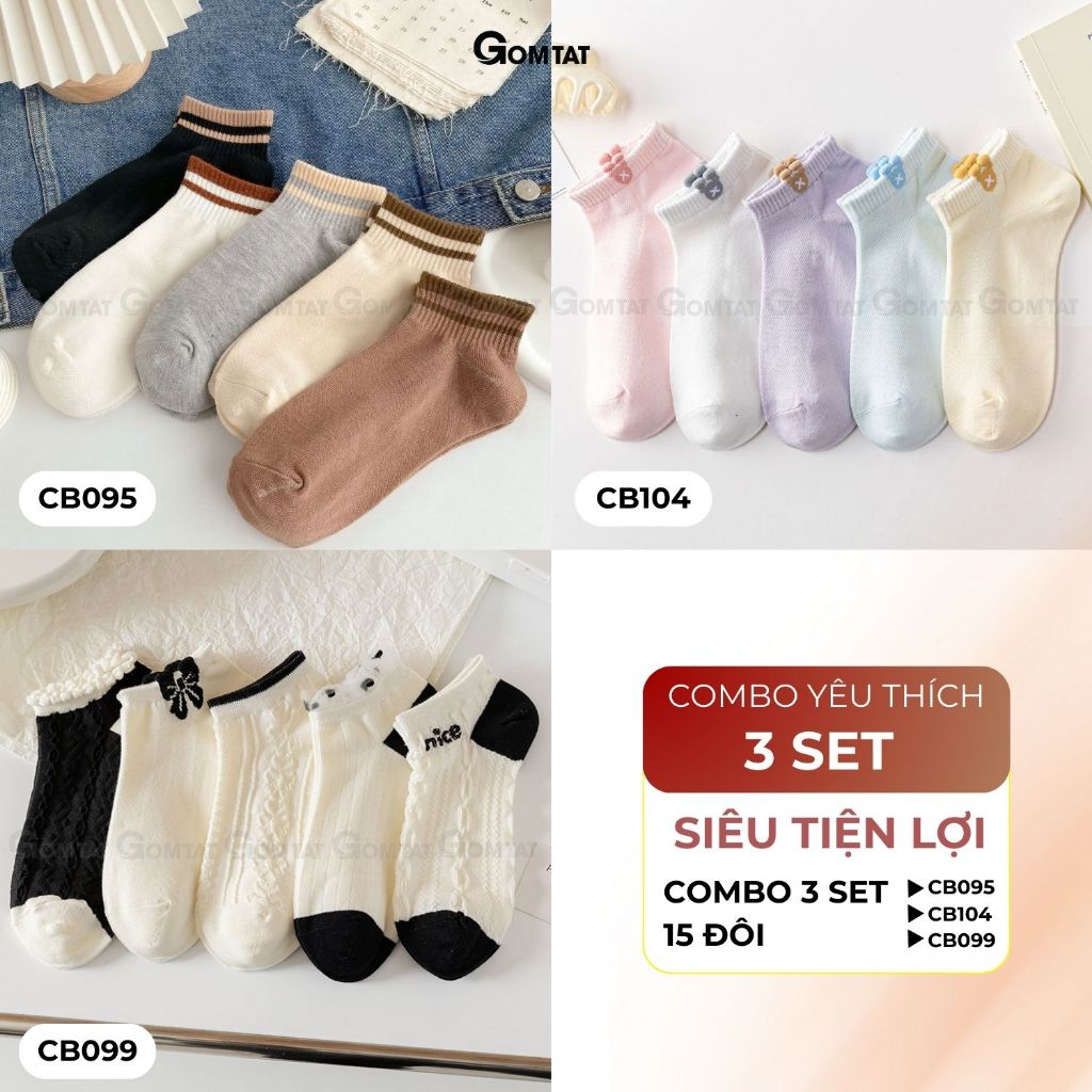 Set 5 đôi tất vớ nữ cổ ngắn UYE-CBCN