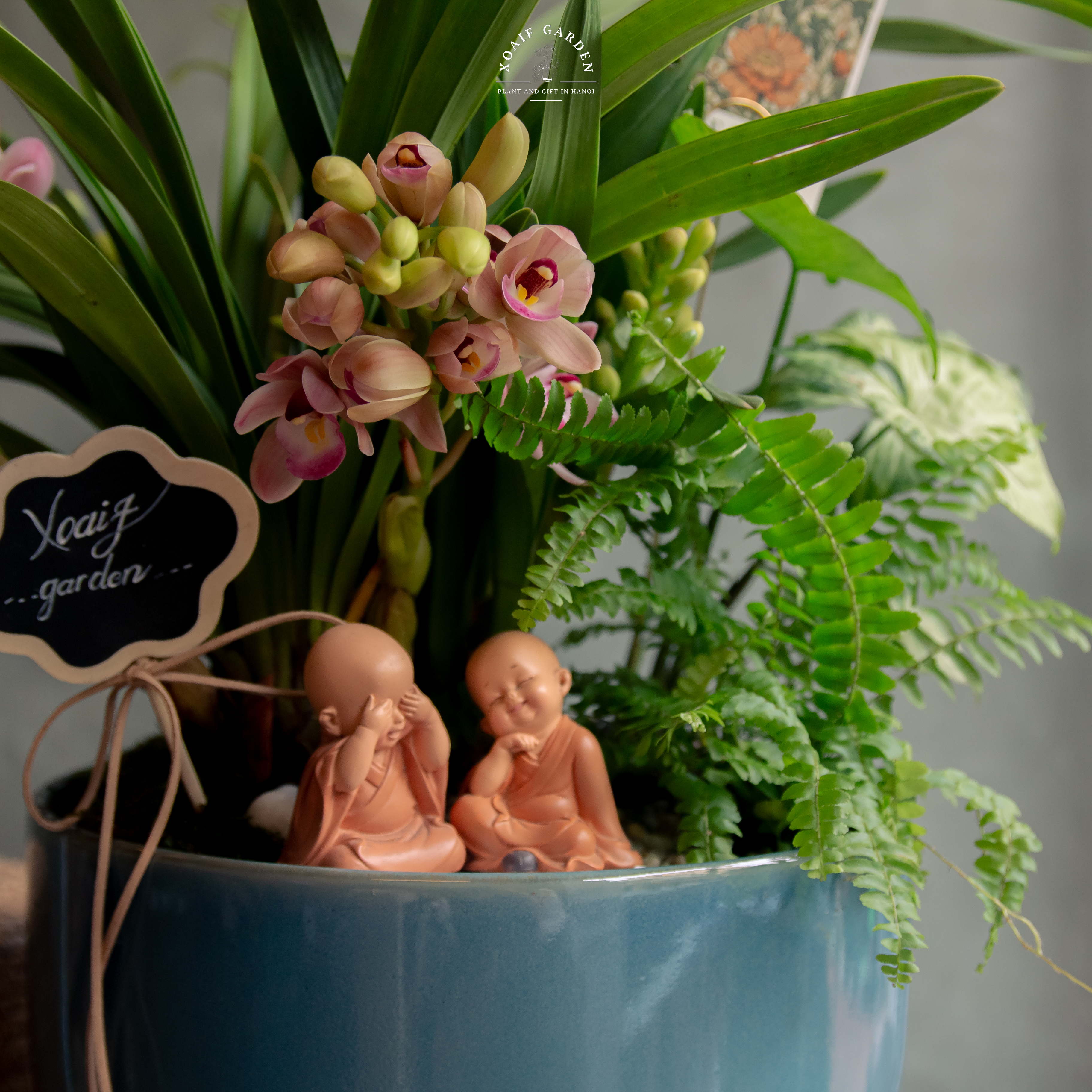 SET ĐỊA LAN MIX PHONG THỦY CAO CẤP XANH DƯƠNG