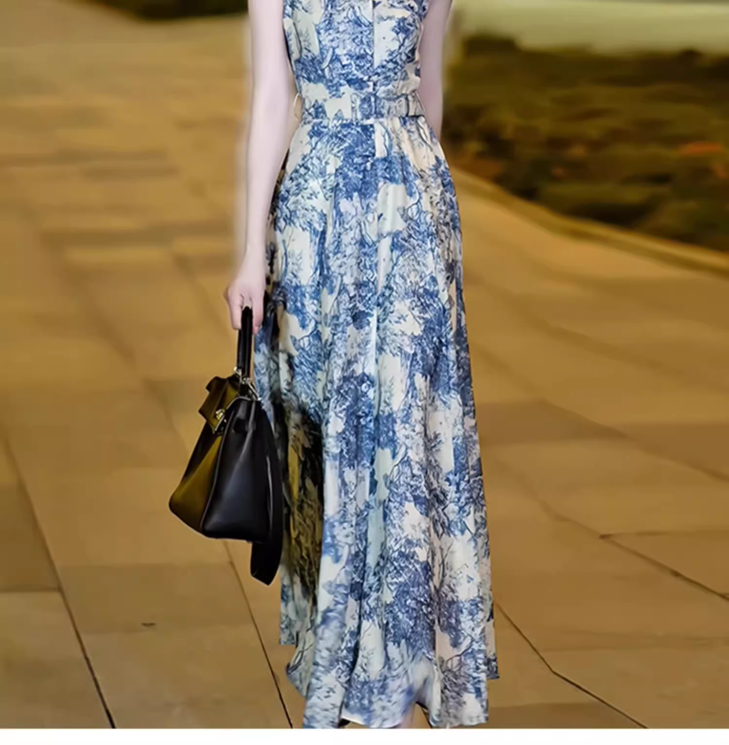 17400-Đầm maxi dài họa tiết vân xanh (kèm đai, lụa mango có lót)_thumbnail_1