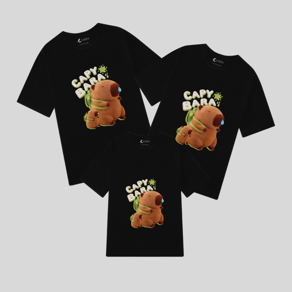 [Form rộng] Áo thun gia đình in hình CapyBara- LOZA G0192