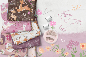 cute folk reindeer seamless patterns graphics 70094923 5