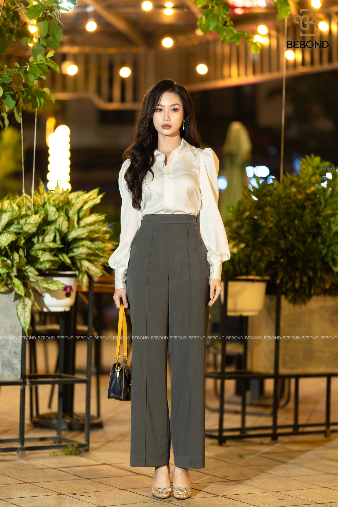 Set áo sơ mi Zena -Quần ống suông màu ghi Hilda_thumbnail_1