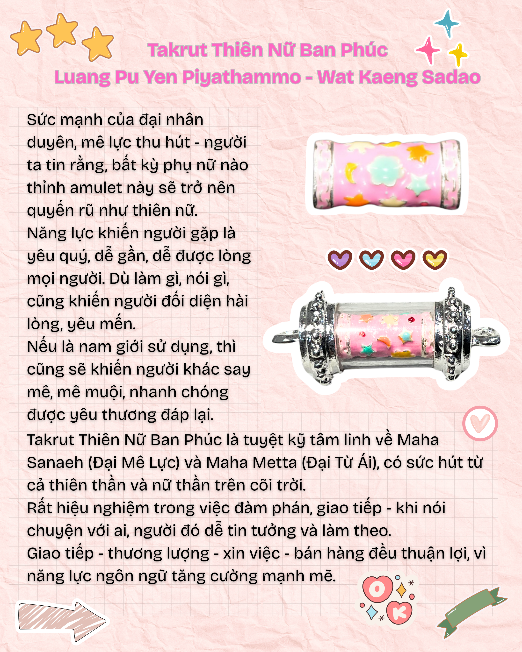 Takrut Thiên Nữ Ban Phúc, Luang Pu Yen Piyathammo - Wat Kaeng Sadao