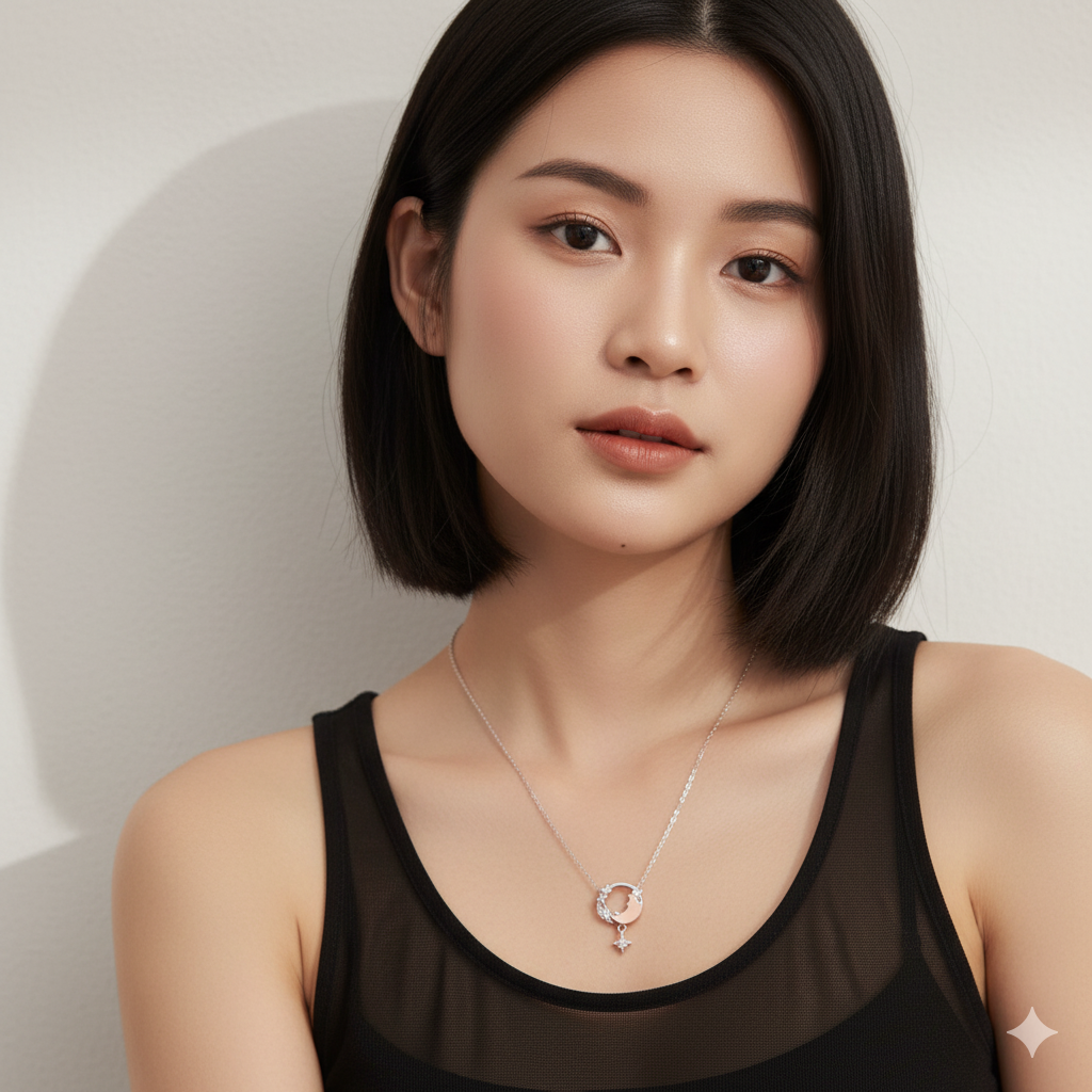 Dây chuyền bạc Shee Jewelry 925 mặt trăng ôm đá – phụ kiện tôn da, quà tặng ý nghĩa cho bạn gái DC002_thumbnail_3