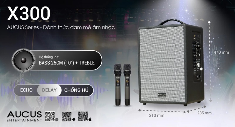 chất âm công suất loa aucus x300