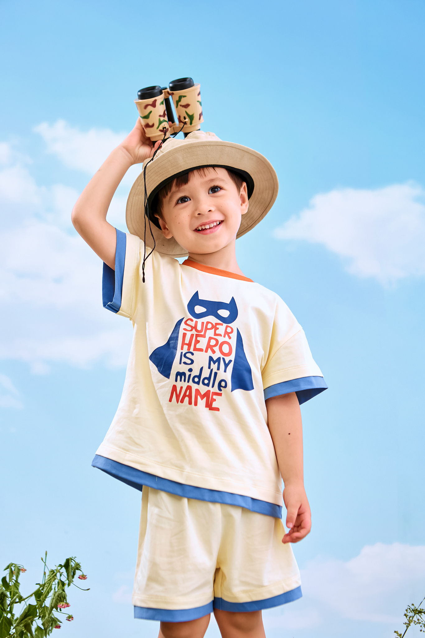 Bộ bé trai phối vải gấu tay gấu áo_thumbnail_1