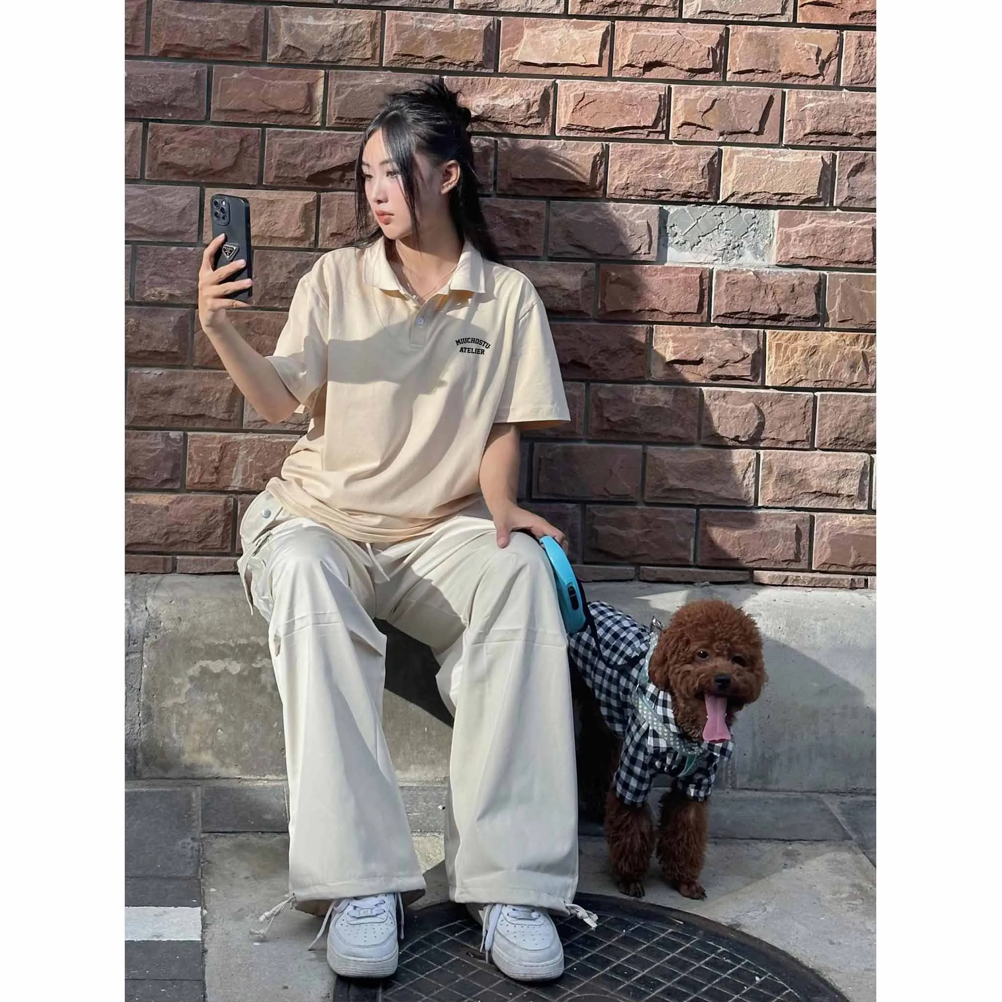 Áo polo form rộng unisex in chữ 2540 Miucho Club vải cotton mềm mịn thoáng mát dễ phối đồ in basic_thumbnail_5