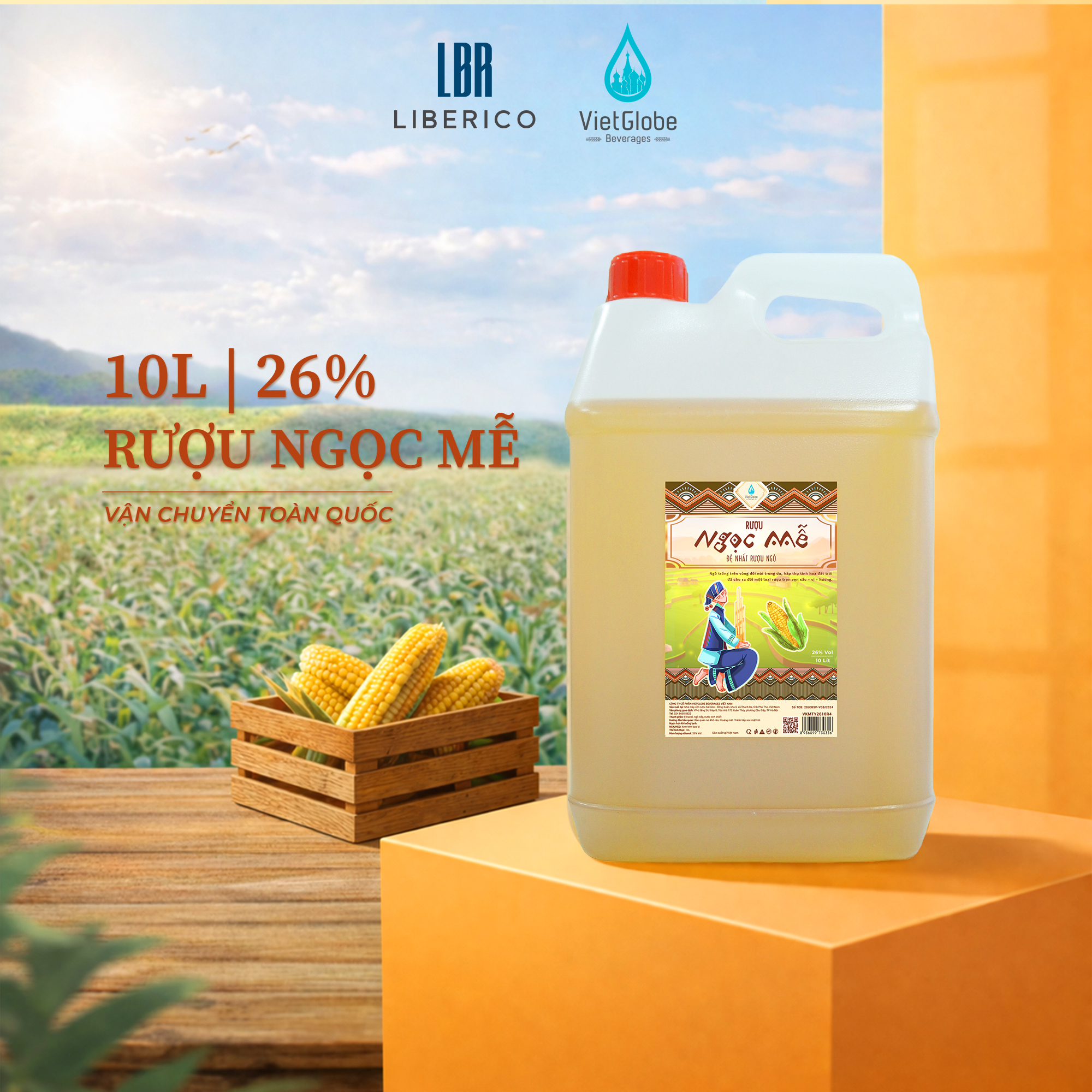 Rượu Ngọc Mễ 26% Vol - can 10L