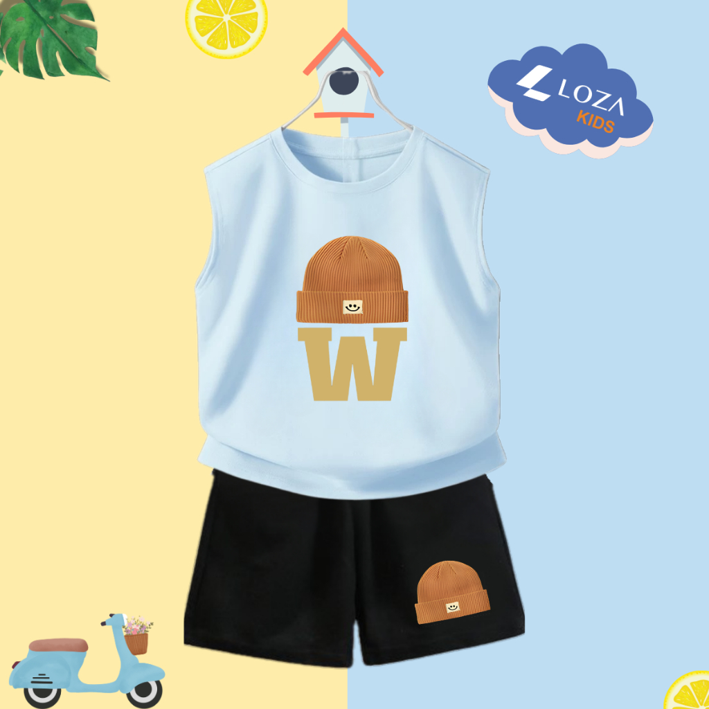 Bộ ba lỗ bé trai in hình Mũ W - Loza Kids BL240_thumbnail_2