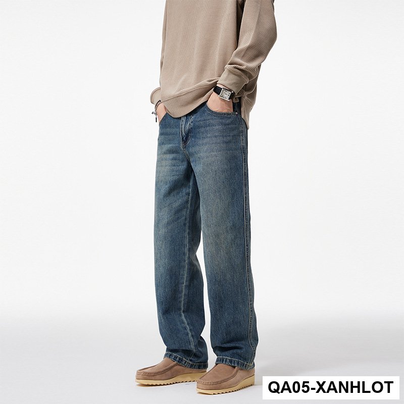 QA05 - ClanfitQuần jeans nam ống rộng màu đen cao cấp mới mùa thu, quần ống rộng cổ điển đa năng_thumbnail_1