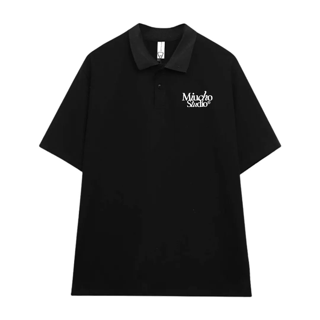 Áo polo form oversize basic 2476 Miucho tay ngắn cổ trụ vải cotton thoáng mát cao cấp_thumbnail_9