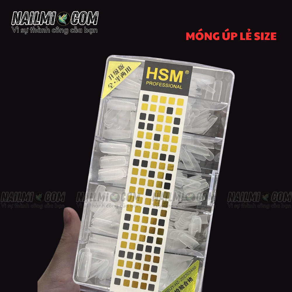 Móng úp - lẻ size - phom vuông - trong nhám - L2