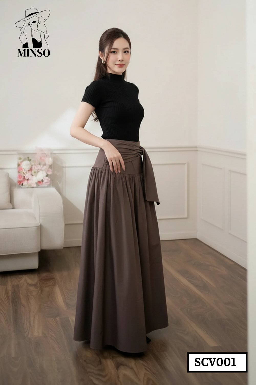 Chân váy dài dáng suông ống rộng SCV001