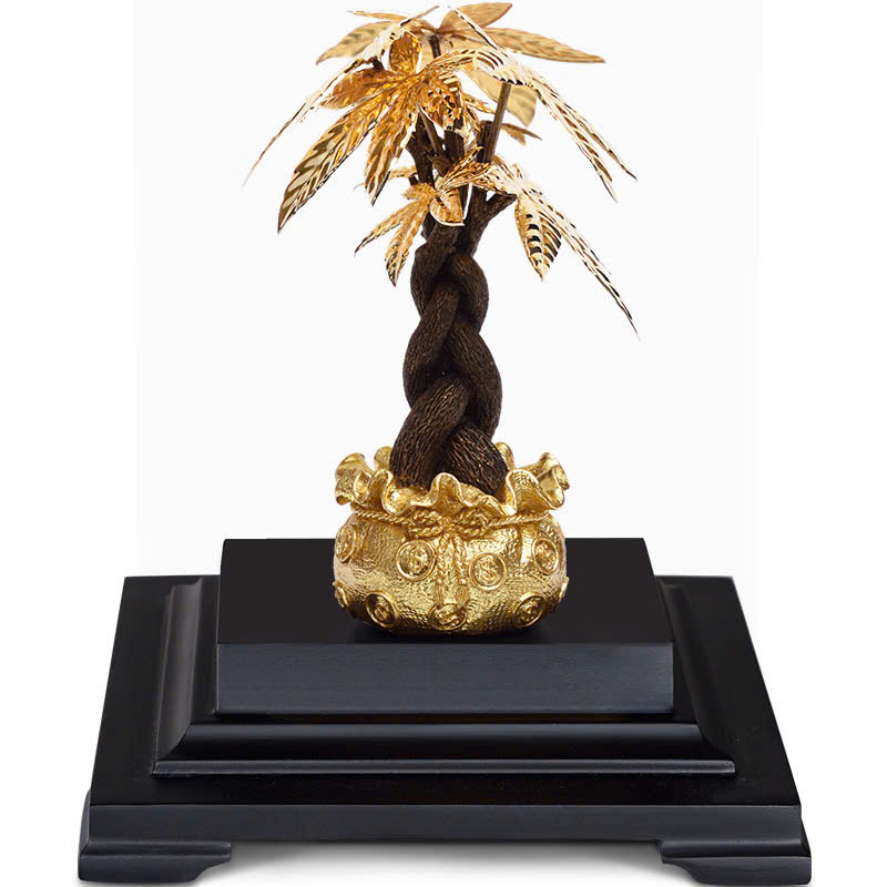 Cây kim ngân chậu vàng mạ vàng 24k ( KT 17X14X22cm ) DxRxC_thumbnail_5