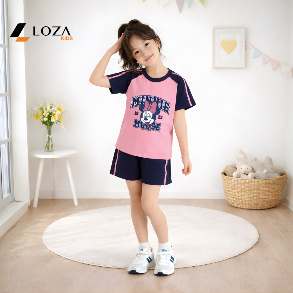 Đồ bộ bé gái phối viền hình MINNIE MOUSE  - Loza Kids BF625_thumbnail_4