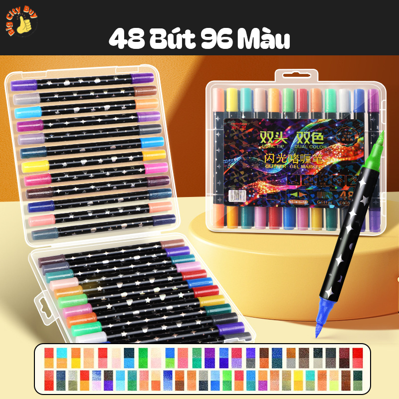 Bút Dạ Quang Sao Lấp Lánh 2 Đầu 96 Màu Cho Bé Thỏa Sức Sáng Tạo_thumbnail_3