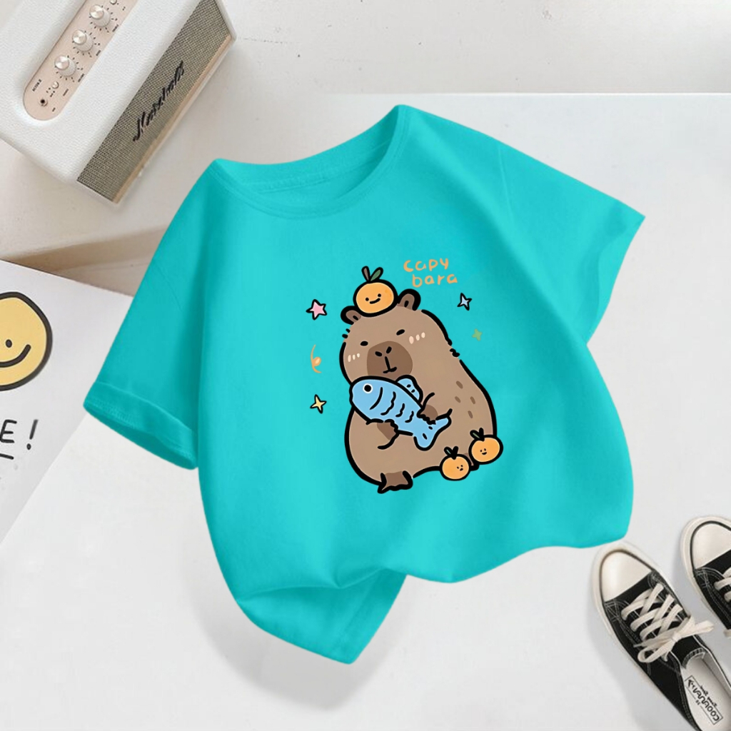 Áo thun bé trai in hình 'Capybara ôm cá'- Loza Kids AT2801_thumbnail_4