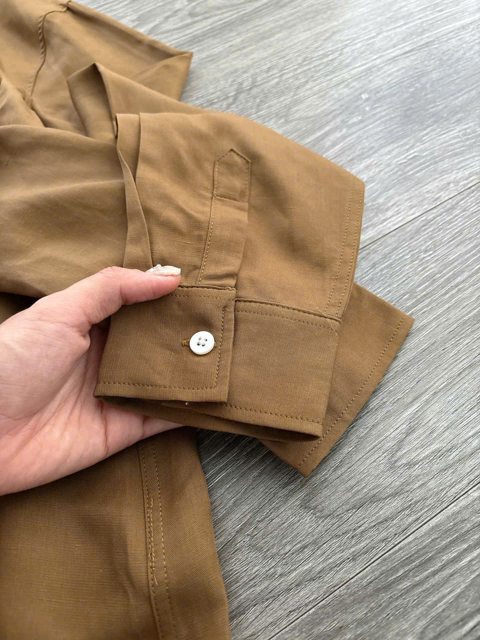 Áo somi tay dài cá sấu nâu_thumbnail_7