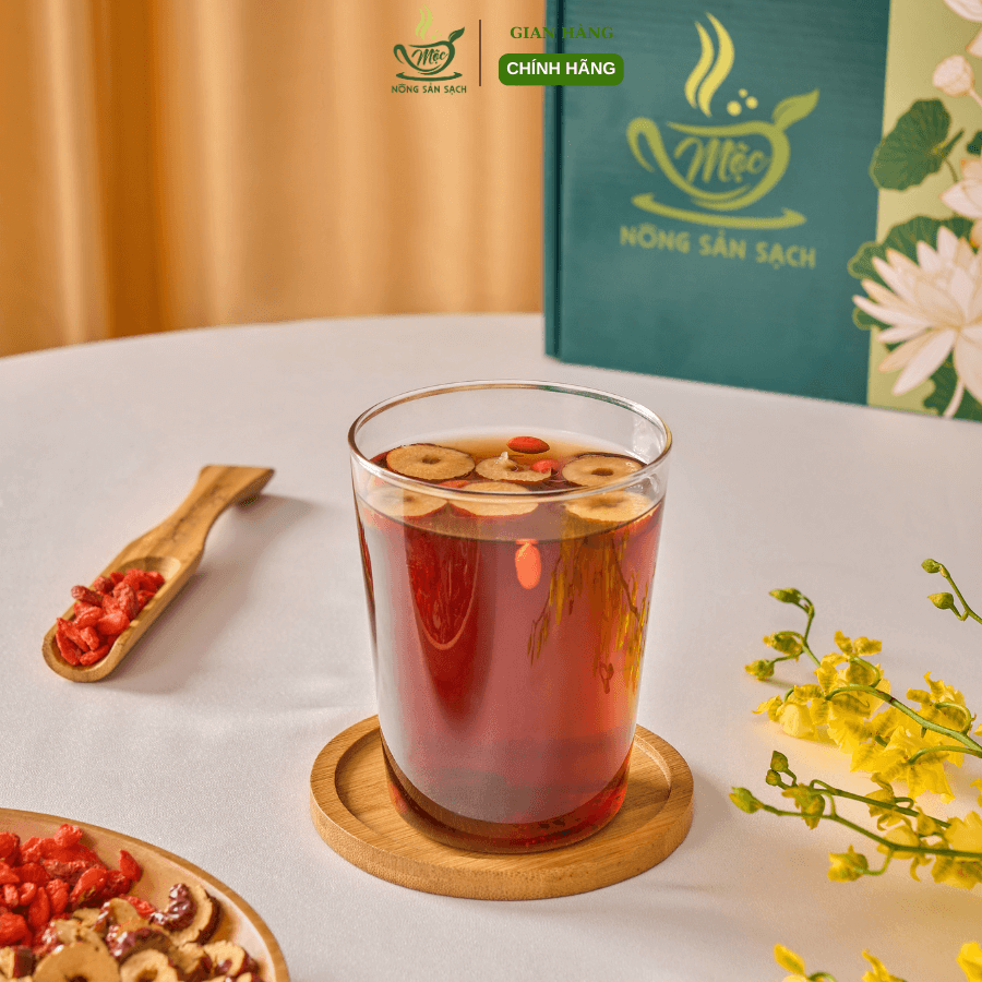 Trà Gừng đường nâu( Hộp 30 gói) + Tặng 1 chai thuỷ tinh + Tặng túi_thumbnail_4