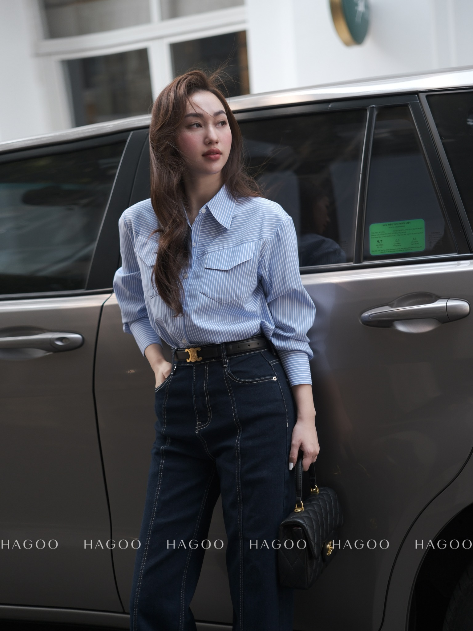 Quần jeans dáng đứng HAGOO