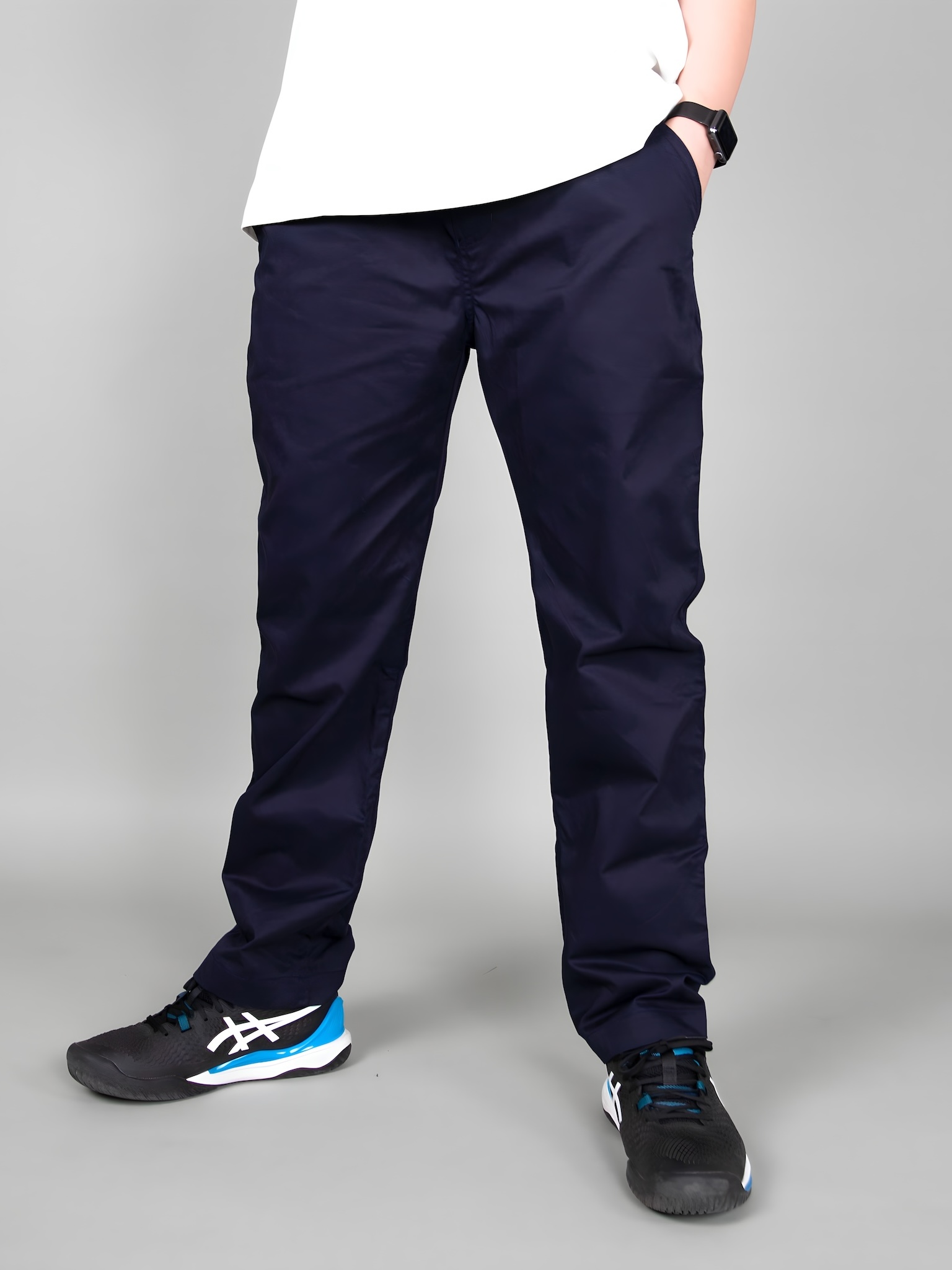 Quần kaki navy túi chéo ống xuông