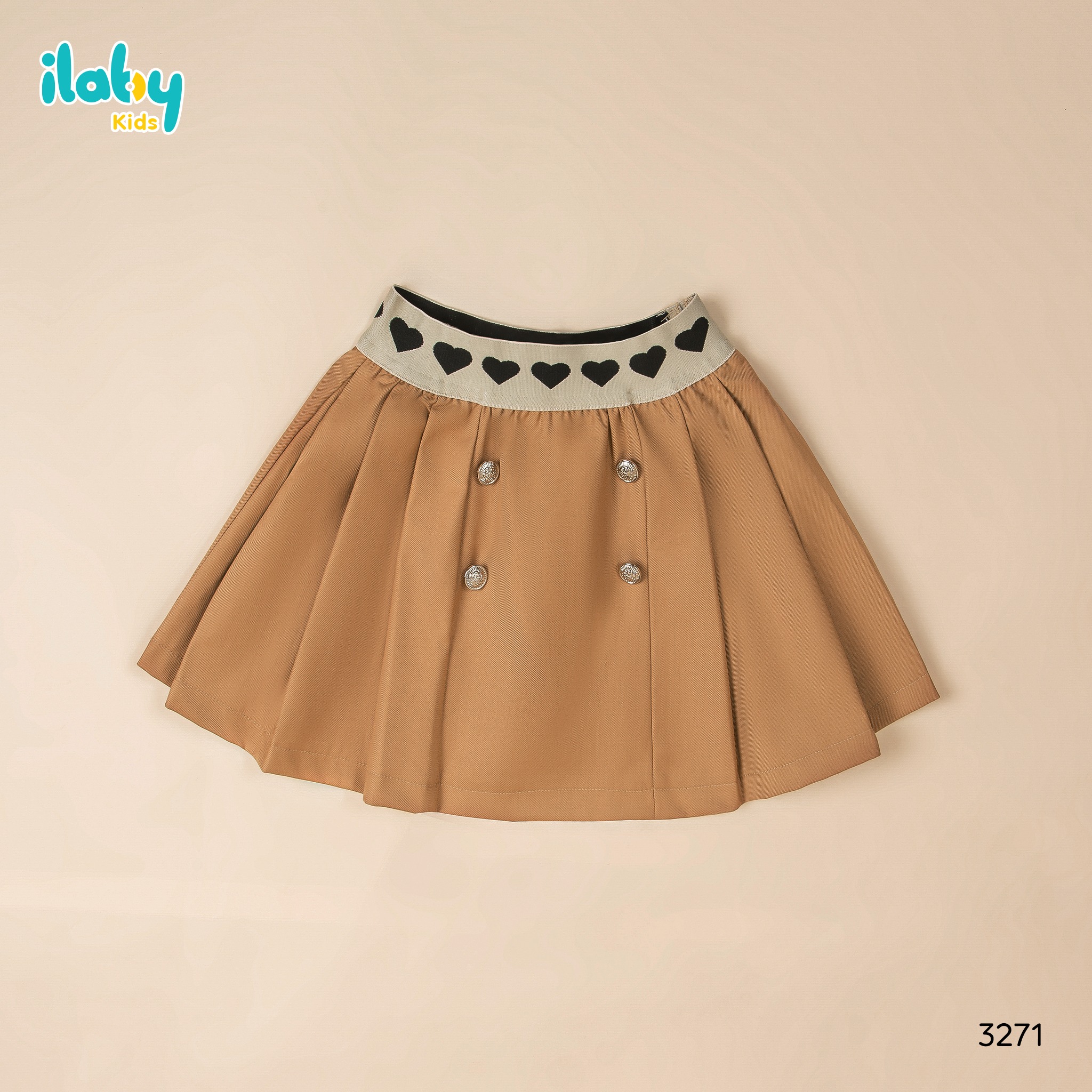 Chân váy xếp ly cạp liền trái tim