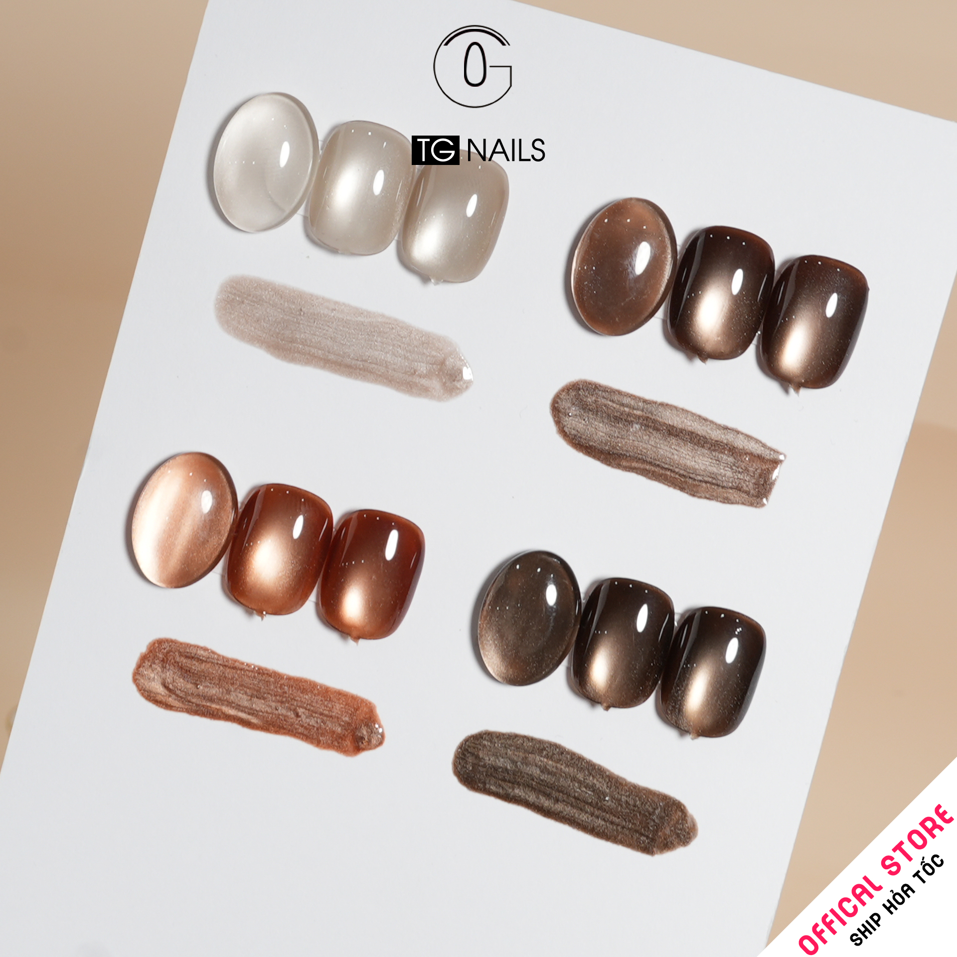 Sơn móng gel TG. Dung tích: 15ml/ lọ. Nhãn hàng TG nail - Com bo 4 màu mắt mèo_thumbnail_3