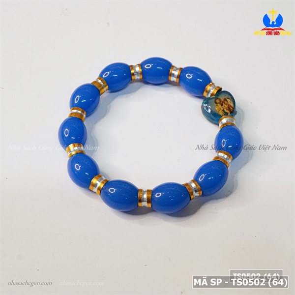 Vòng Mân Côi hạt đá hình bầu √