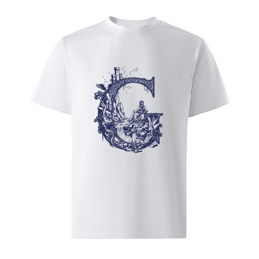 Áo thun oversize nam Miucho Iconic vải cotton thoáng mát cổ tròn tay ngắn trẻ trung in chữ cái G 2752_thumbnail_0