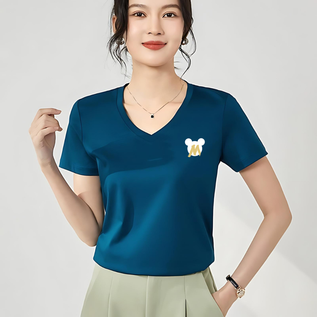 [Form Vừa] Áo phông nữ cổ tim form vừa - Áo thun LOZA cổ - G0166_thumbnail_11